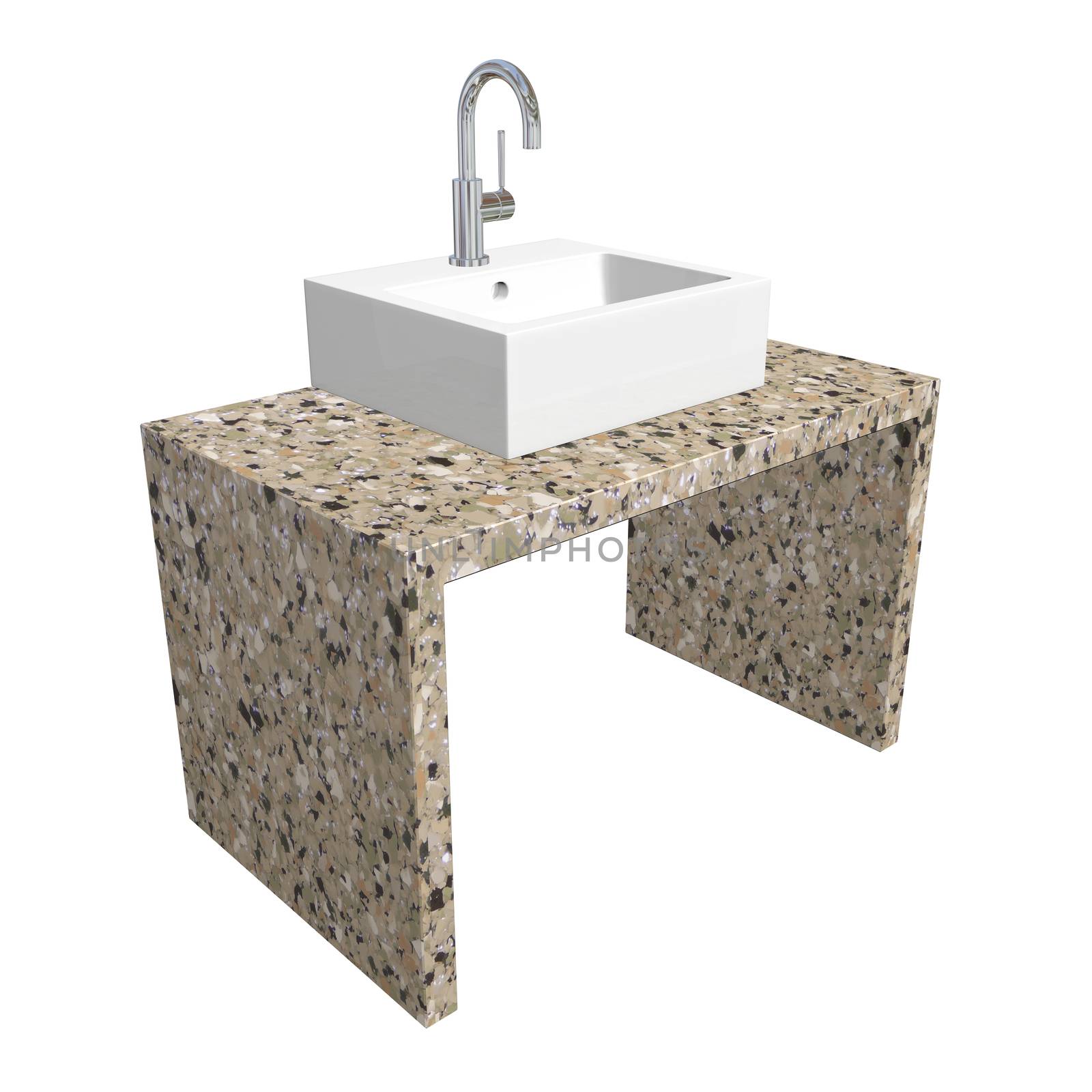Modern bathroom sink set with ceramic or acrylic wash basin, chr by Morphart