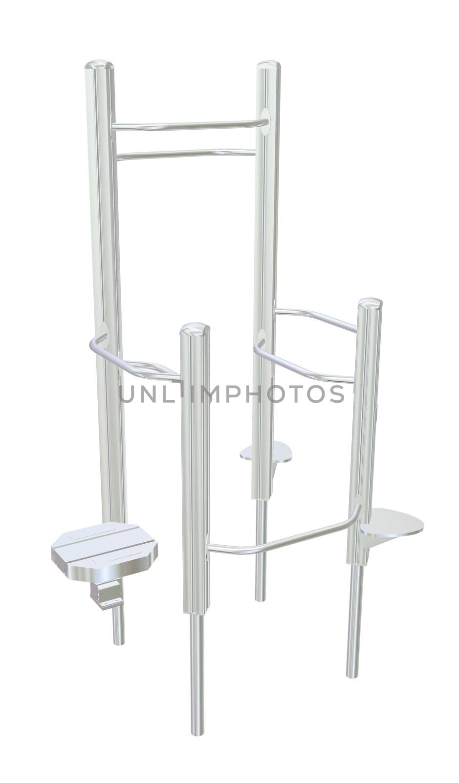 Pull-up bars or shower rack, 3D illustration by Morphart