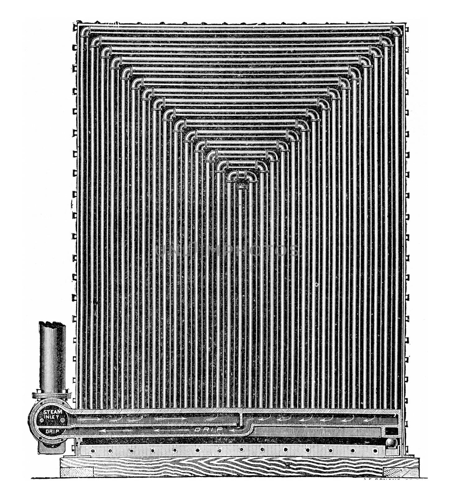 Air Heater Sturtevant, vintage engraved illustration.
