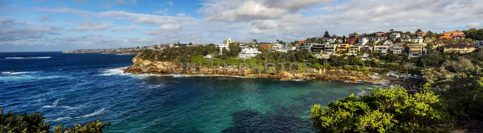 Beautiful views and scenic panorama of Gordons Bay in Sydney Australia