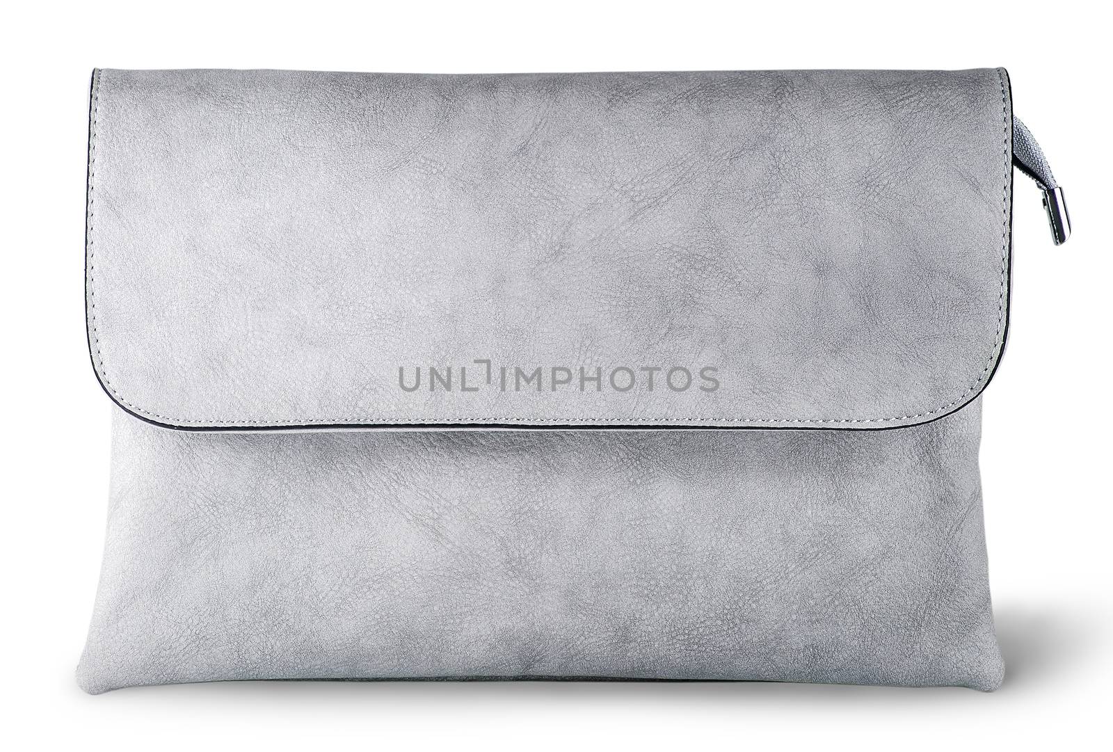 In front elegant gray female clutch bag by Cipariss