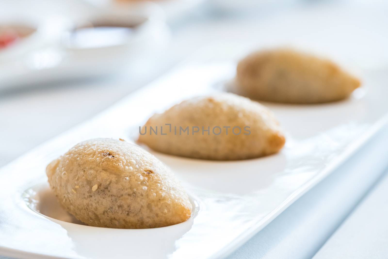 Chinese dim sum deep Fried BBQ Pork dumplings - Chinese groumet cuisine