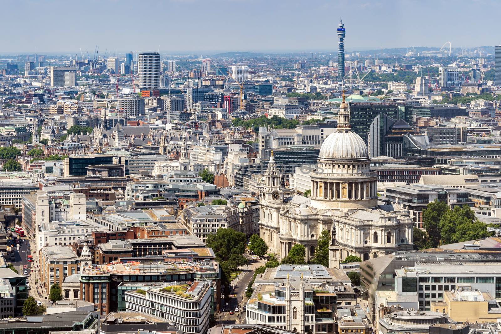 St paul cathedral London UK. Aerial View