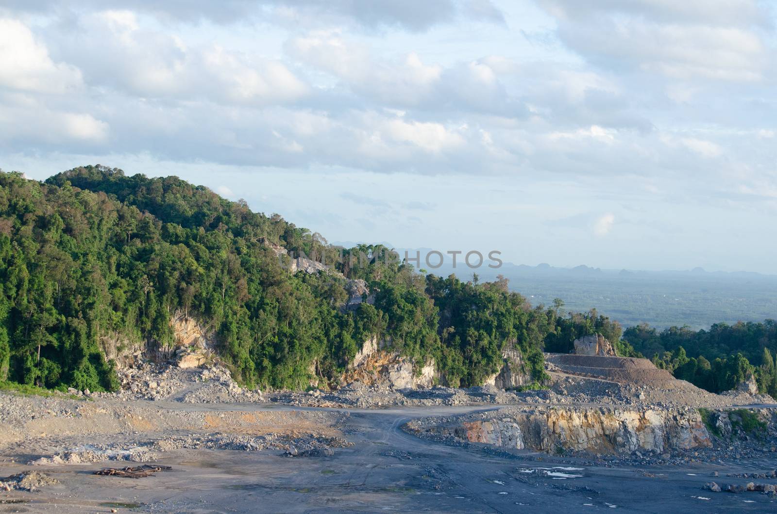 Open Areas for Limestone Mining .This area has been mined for limestone,Thailand