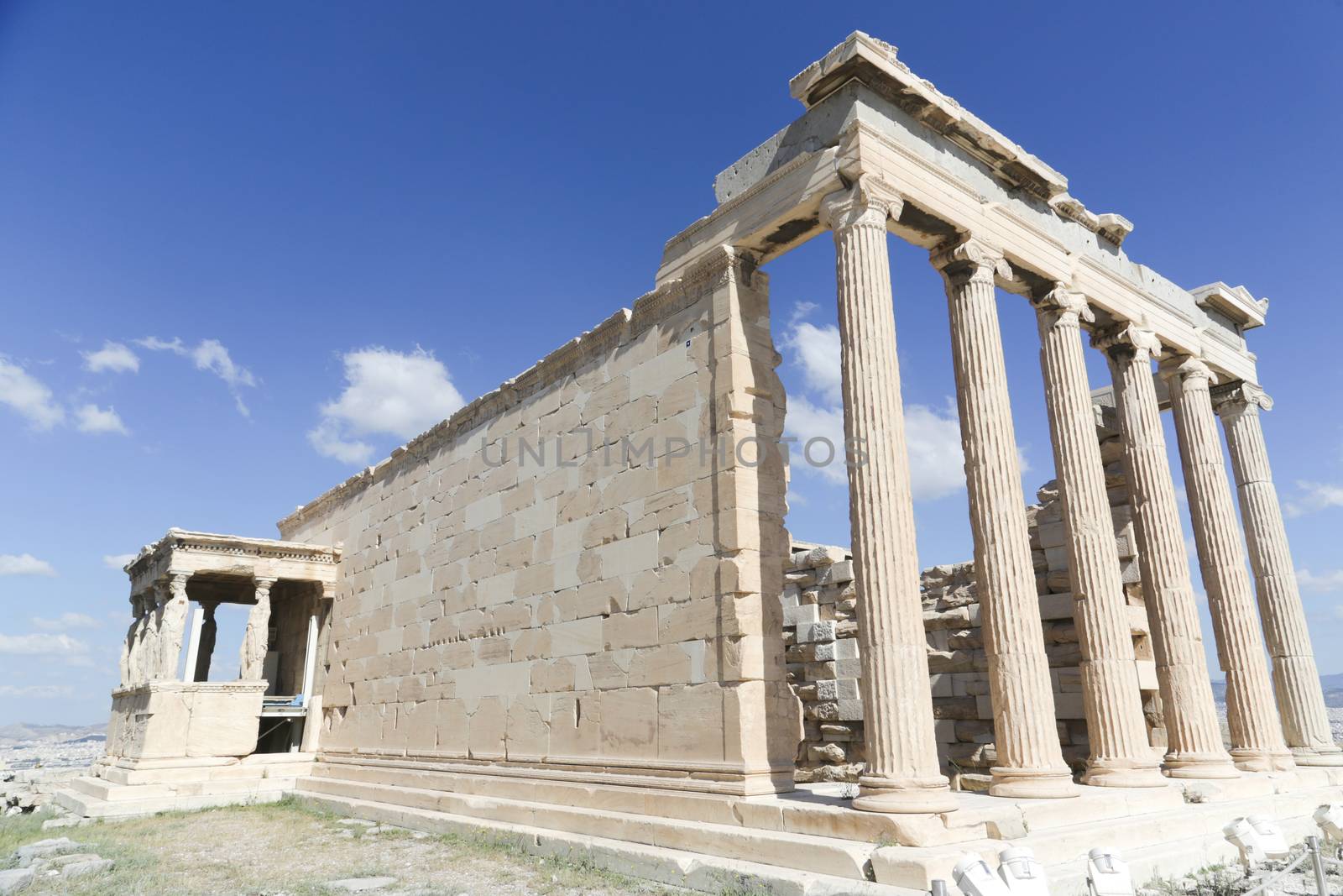 The Porch of the Caryatids at the Acropolis in Athens, Greece