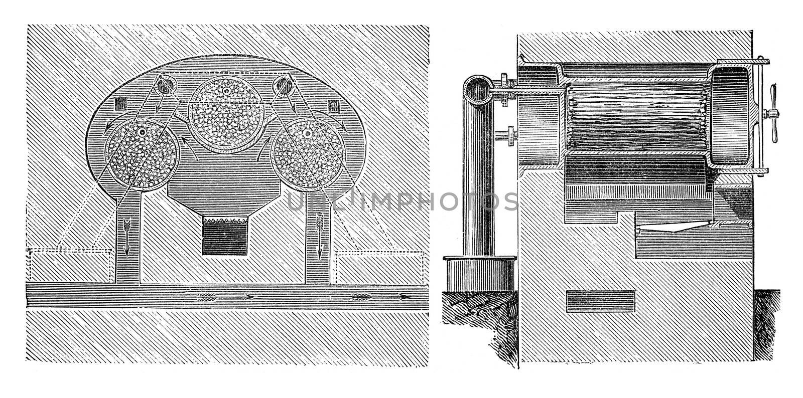 Fig.586. Cross section, Fig.587. Longitudinal section, vintage e by Morphart