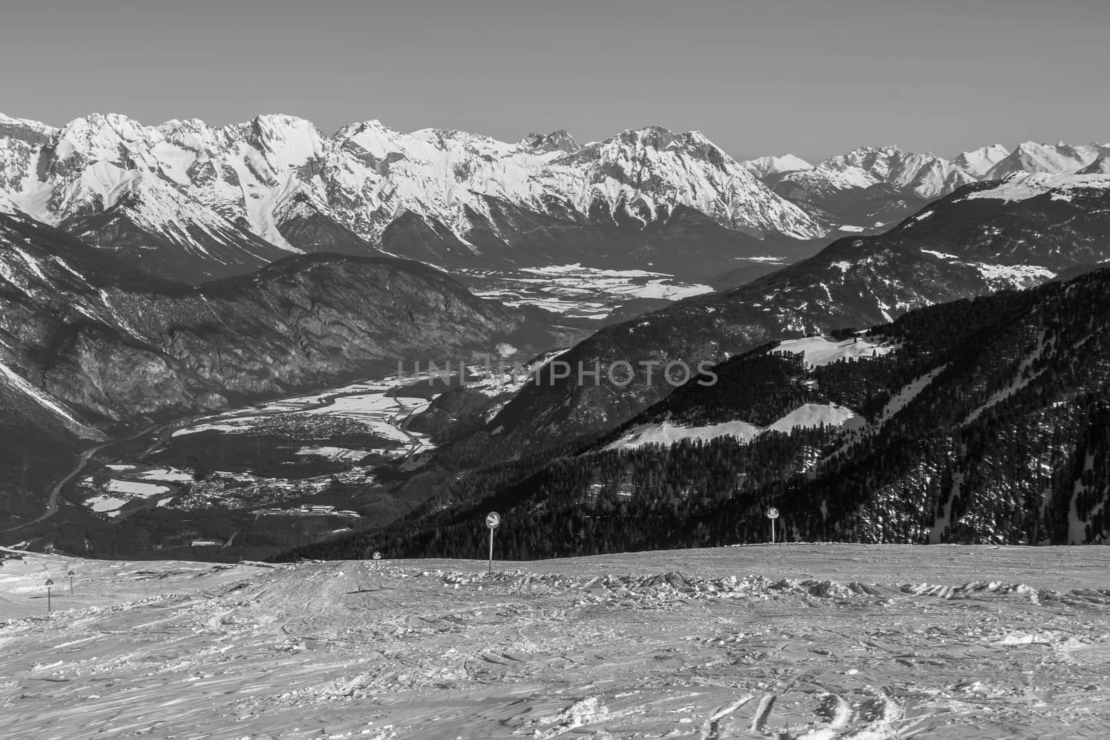 Beautiful mountaintops during winter by arvidnorberg