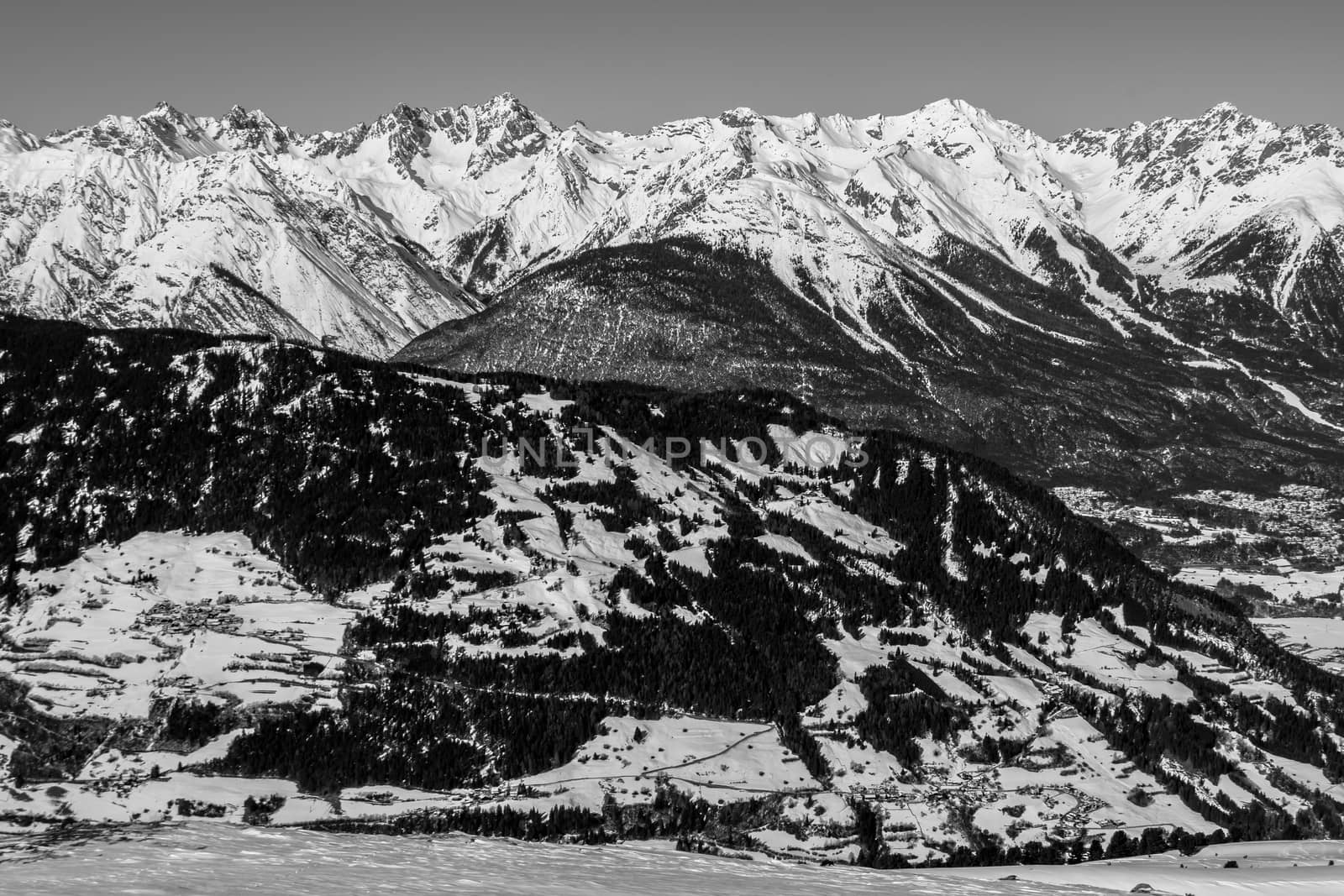 Beautiful mountaintops during winter by arvidnorberg