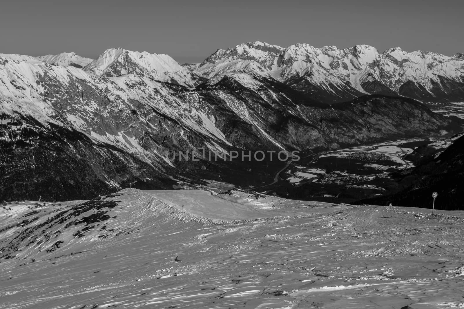 Beautiful mountaintops during winter by arvidnorberg