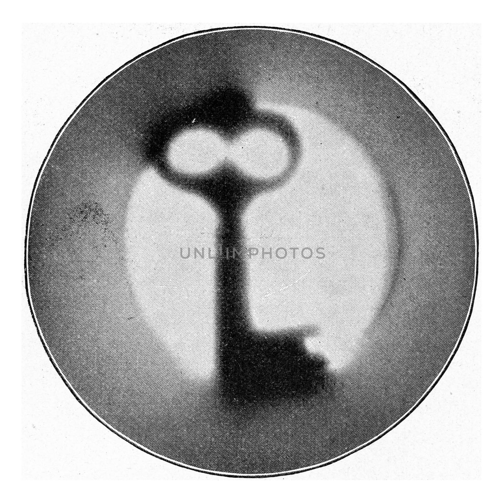 Photograph of a key with radium rays, vintage engraving. by Morphart