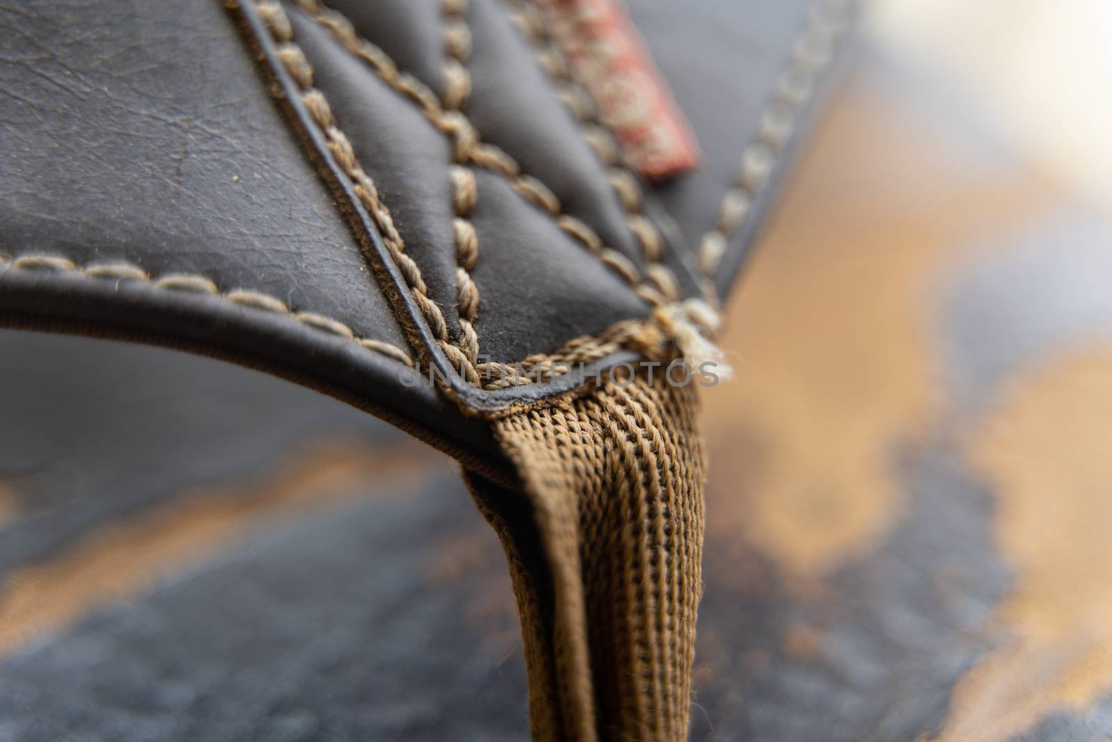Closeup of sandal. blur background by peerapixs