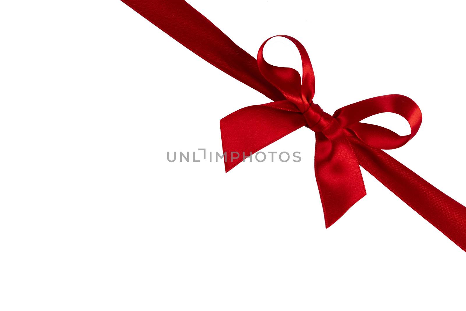 Red gift bow isolated on white background