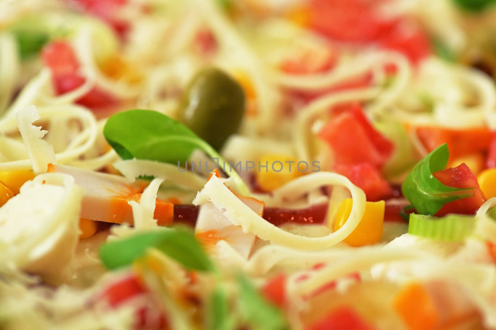 Delicious pizza with cheese and cherry tomatoes background