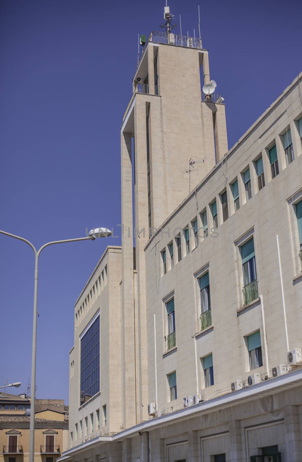 Modern building in the heart of the Sicilian town of Gela