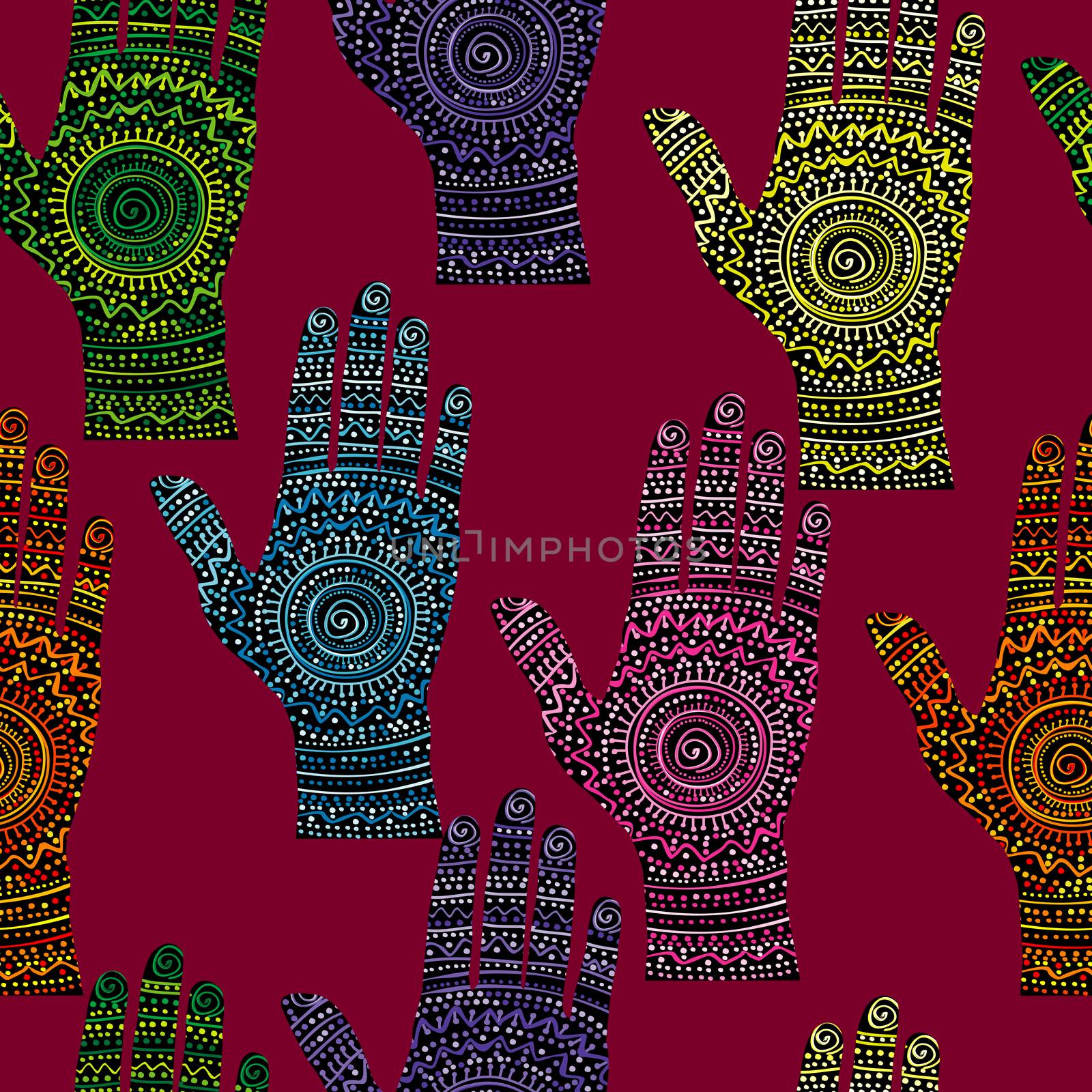 Abstract background with painting hands by hibrida13