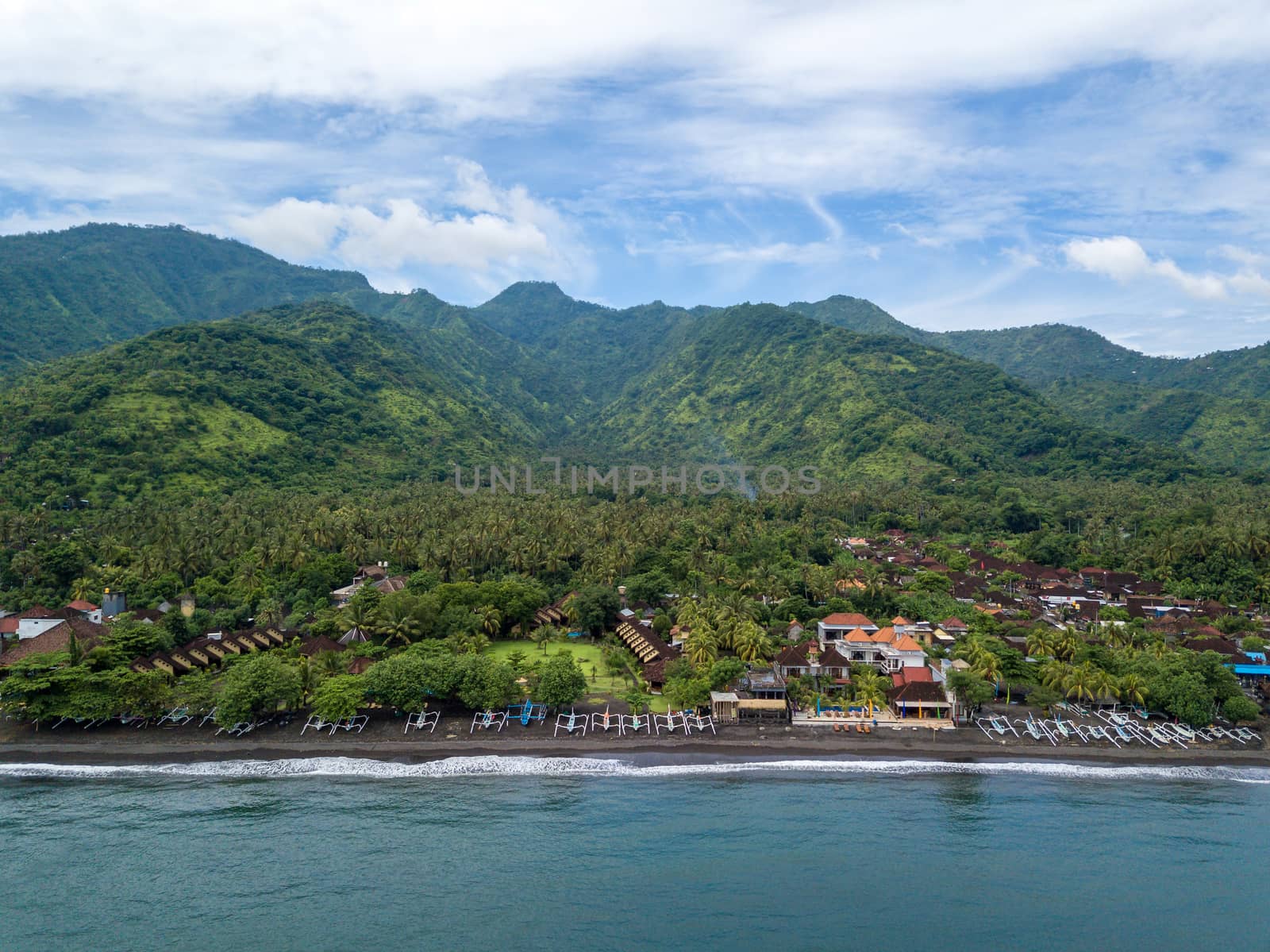 Aerial view of Amed beach in Bali, Indonesia by dutourdumonde