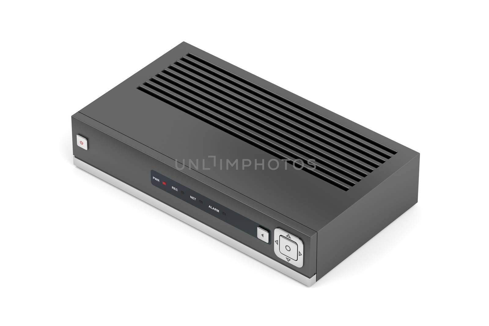 Digital video recorder or iptv receiver on white background, 3D illustration