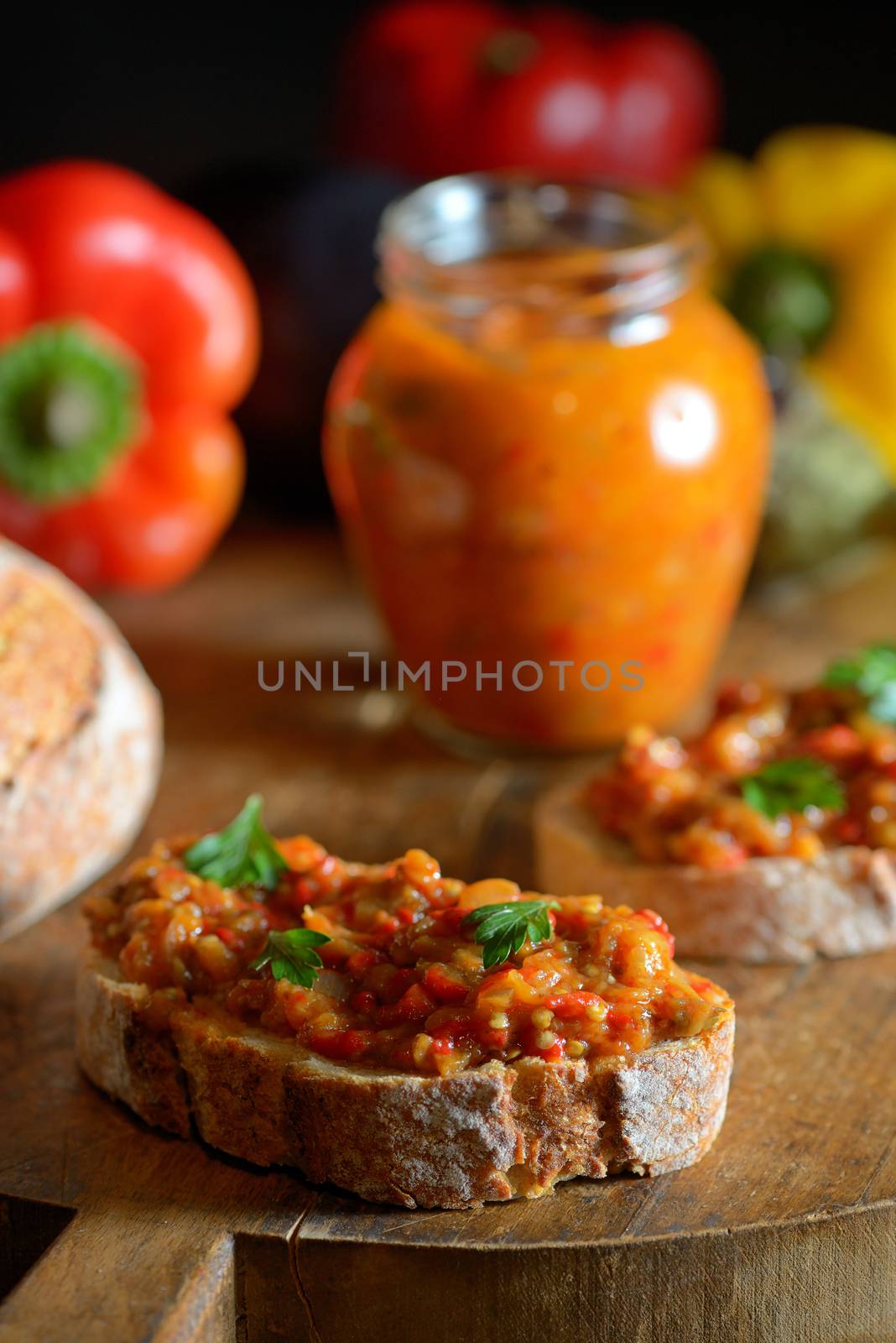 Homemade vegetable salad and bread by mady70