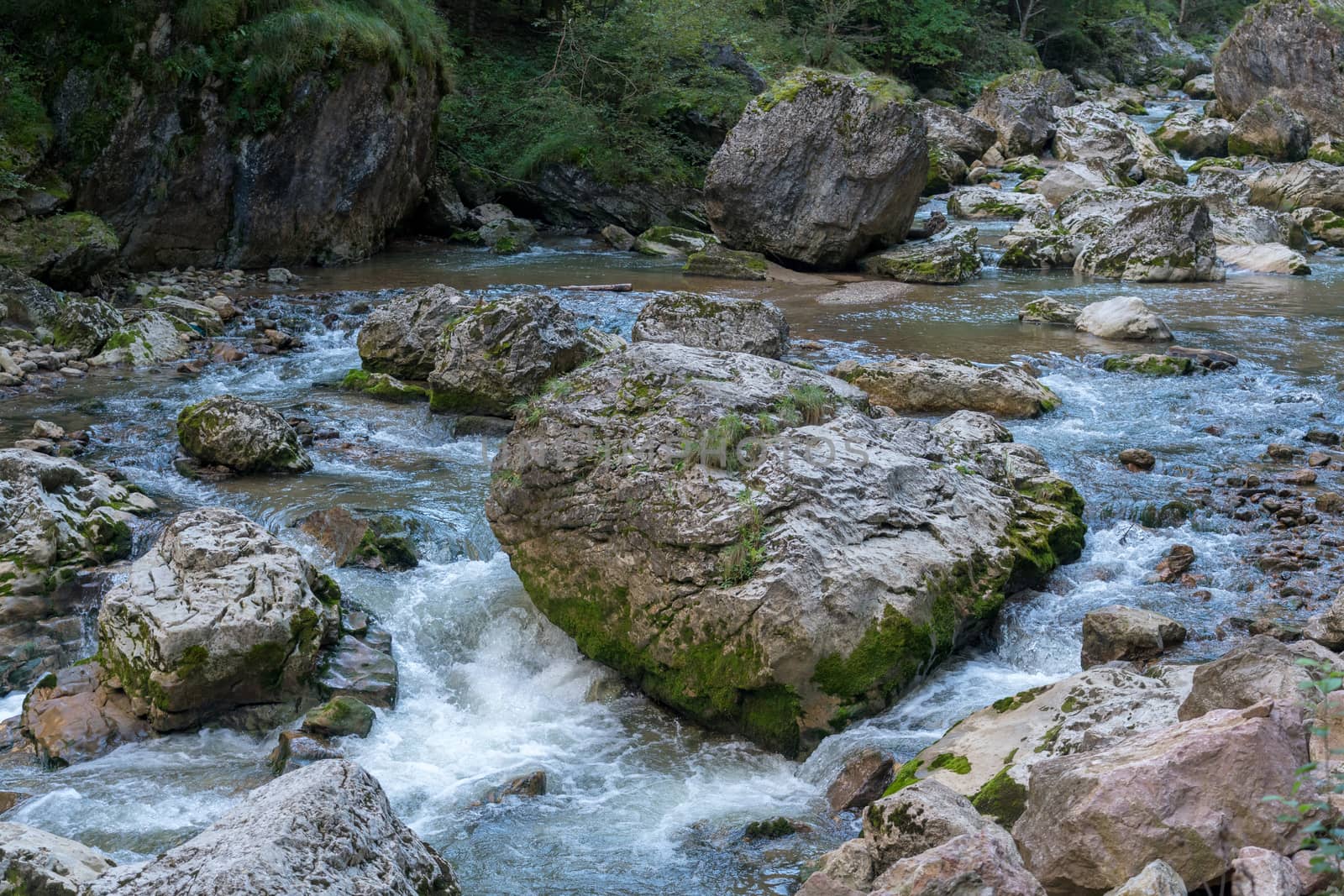 View of the Bicaz Gorge between Moldavia and Transylvania