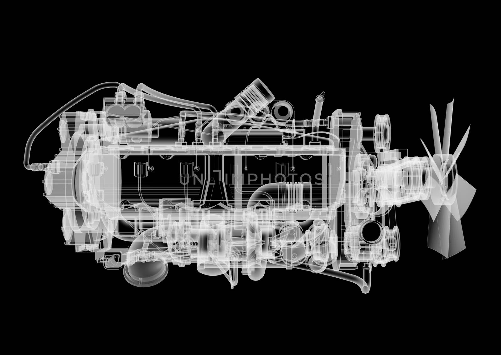 Internal combustion engine X-Ray style by cherezoff