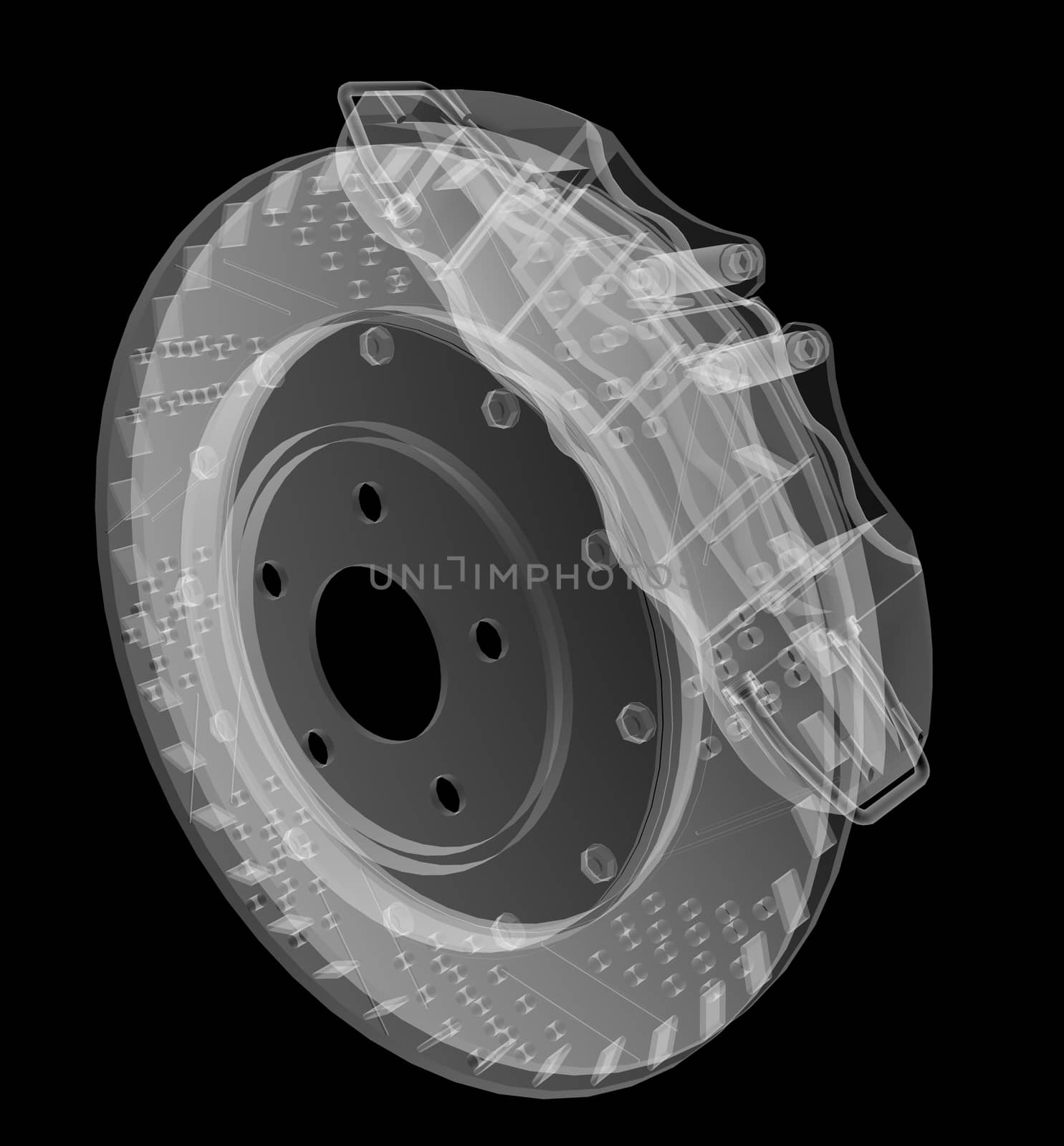 Brake disc and pads X-Ray style by cherezoff
