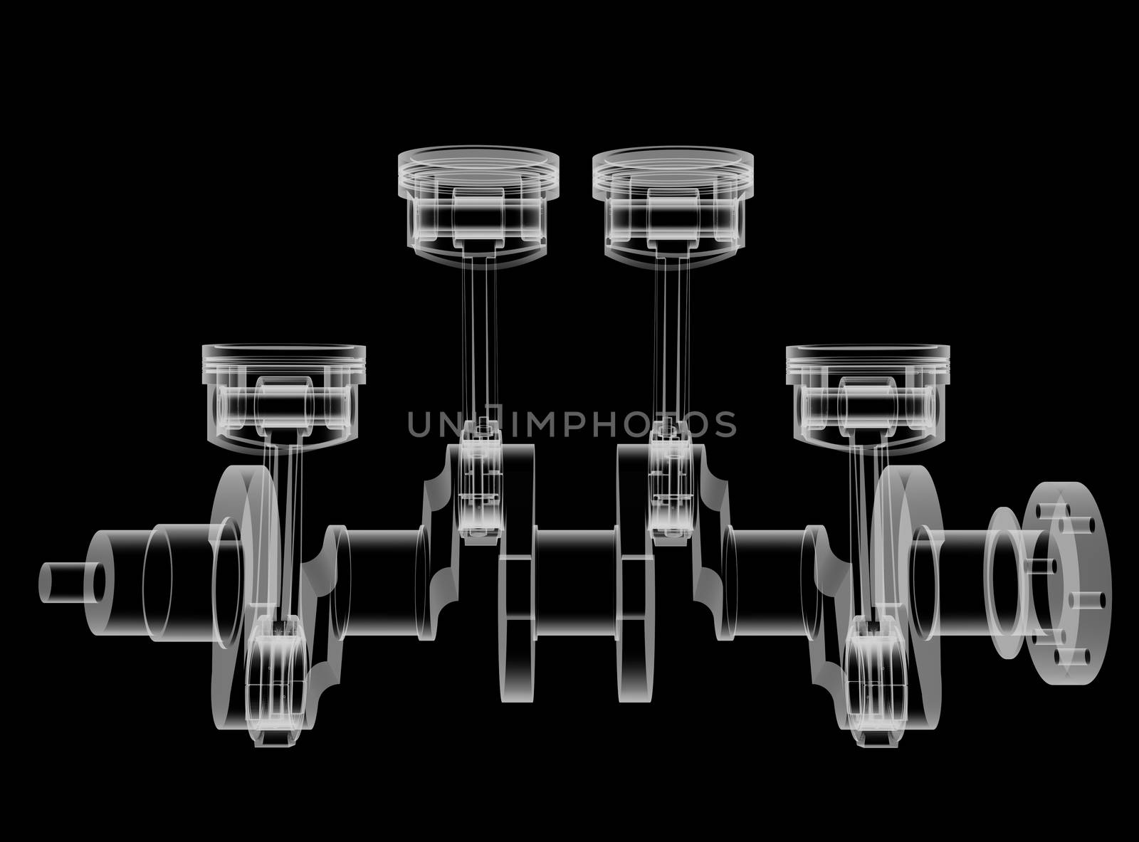 Pistons and crankshaft X-Ray style by cherezoff