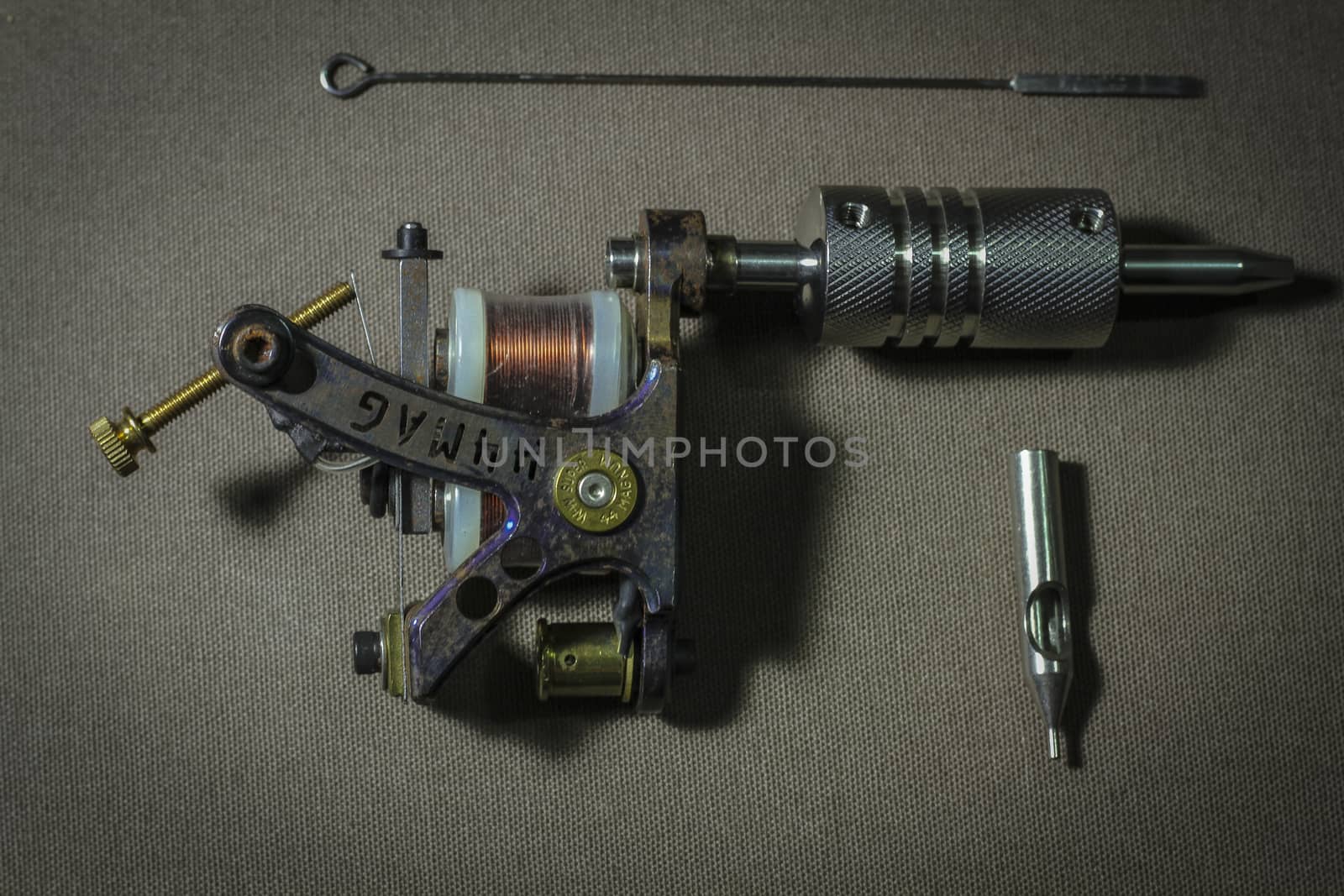 tattoo machine steel, in colors metal