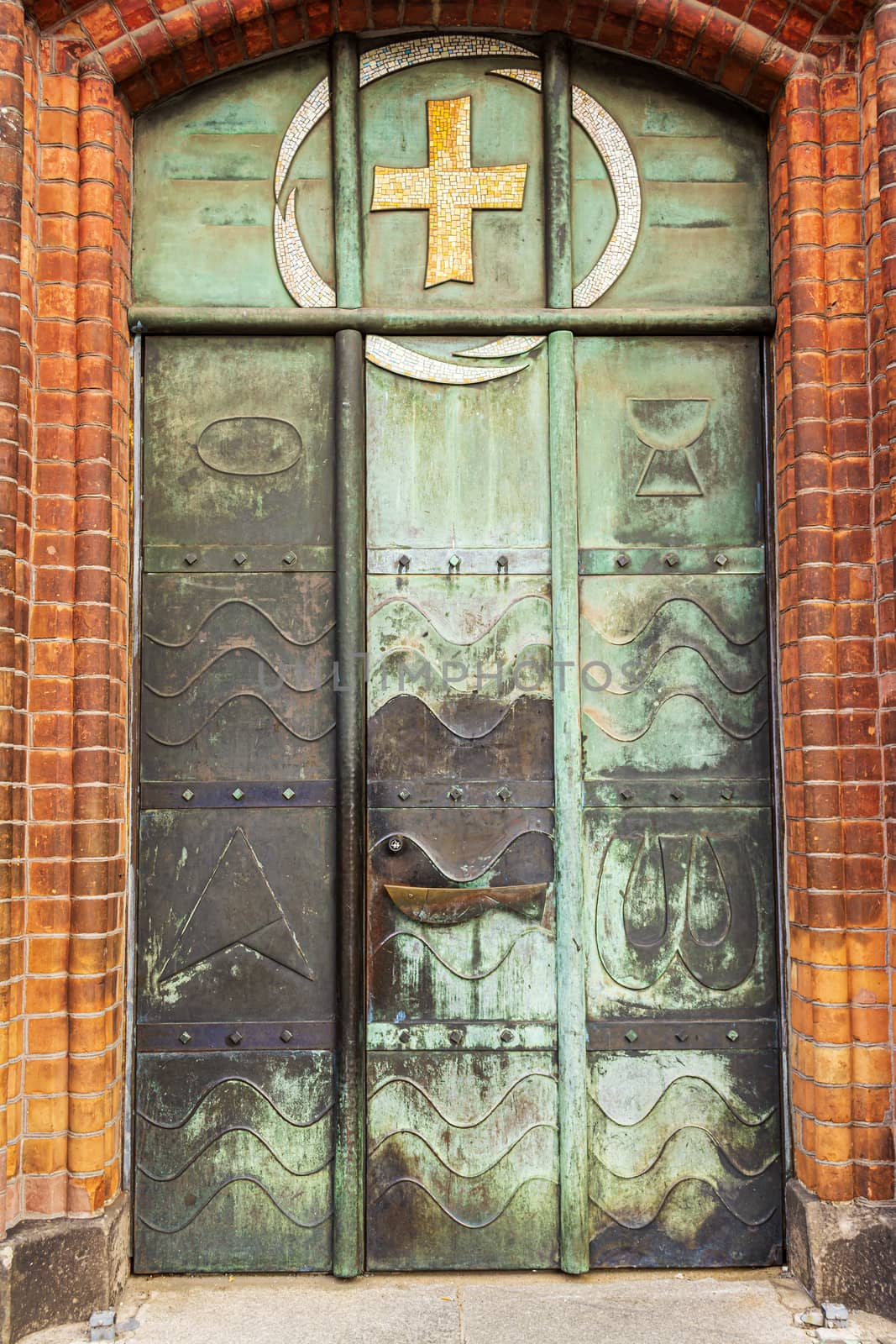 Spandau. Entrance of St. Nikolai Kirche (Church) Berlin Germany.