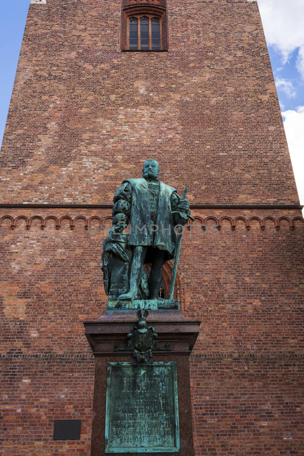 Spandau. St. Nikolai Kirche Church and Detail of monument Elector Joachim II. Berlin, Germany by ankarb