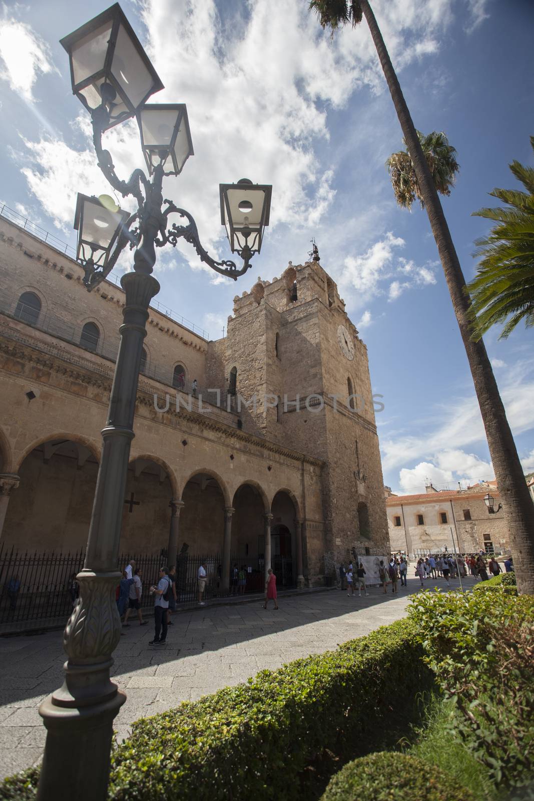 Bell Tower of Church of Monreale in Sicily near Palermo