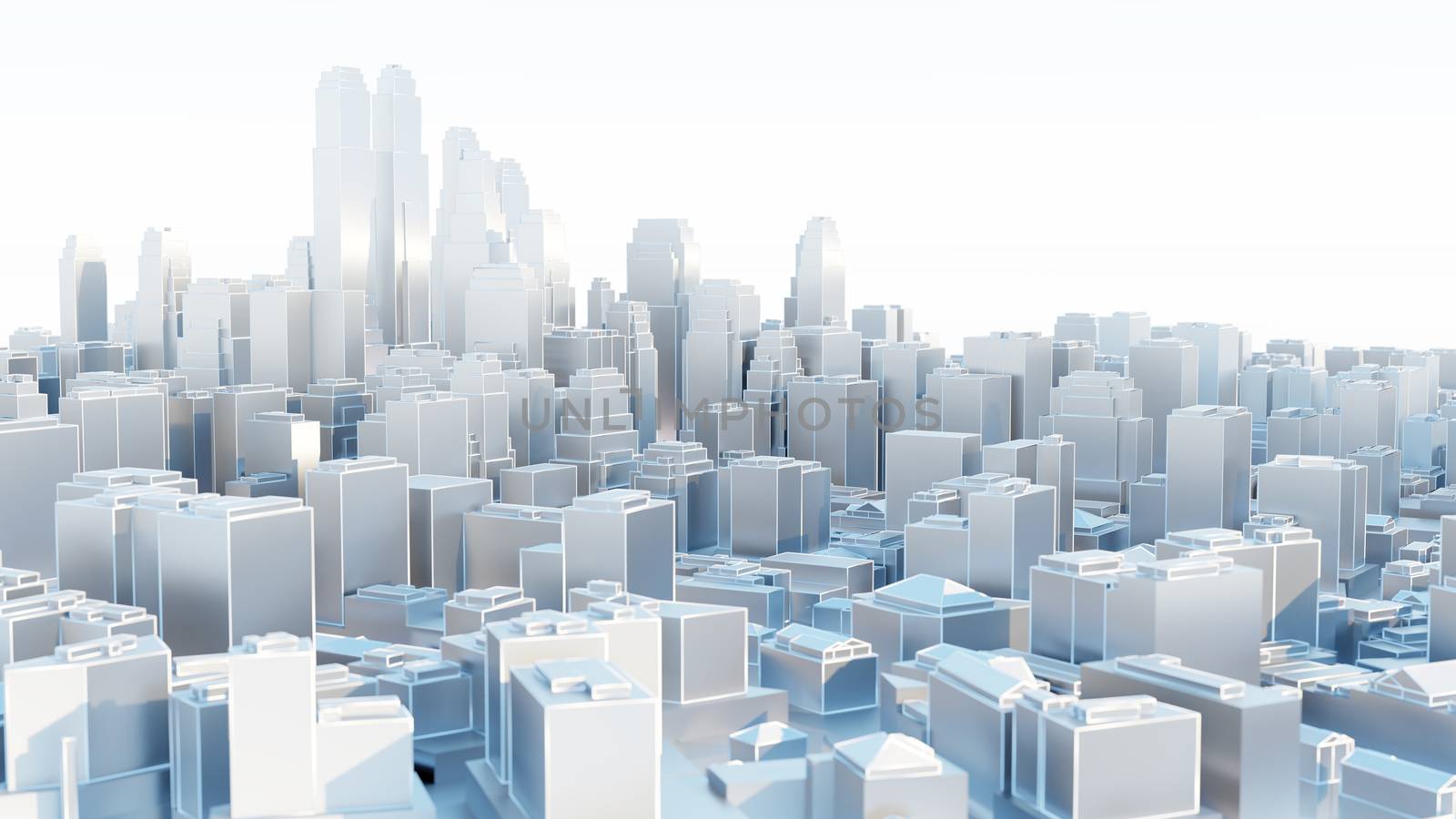 3d abstract modern city in sunny day by cherezoff