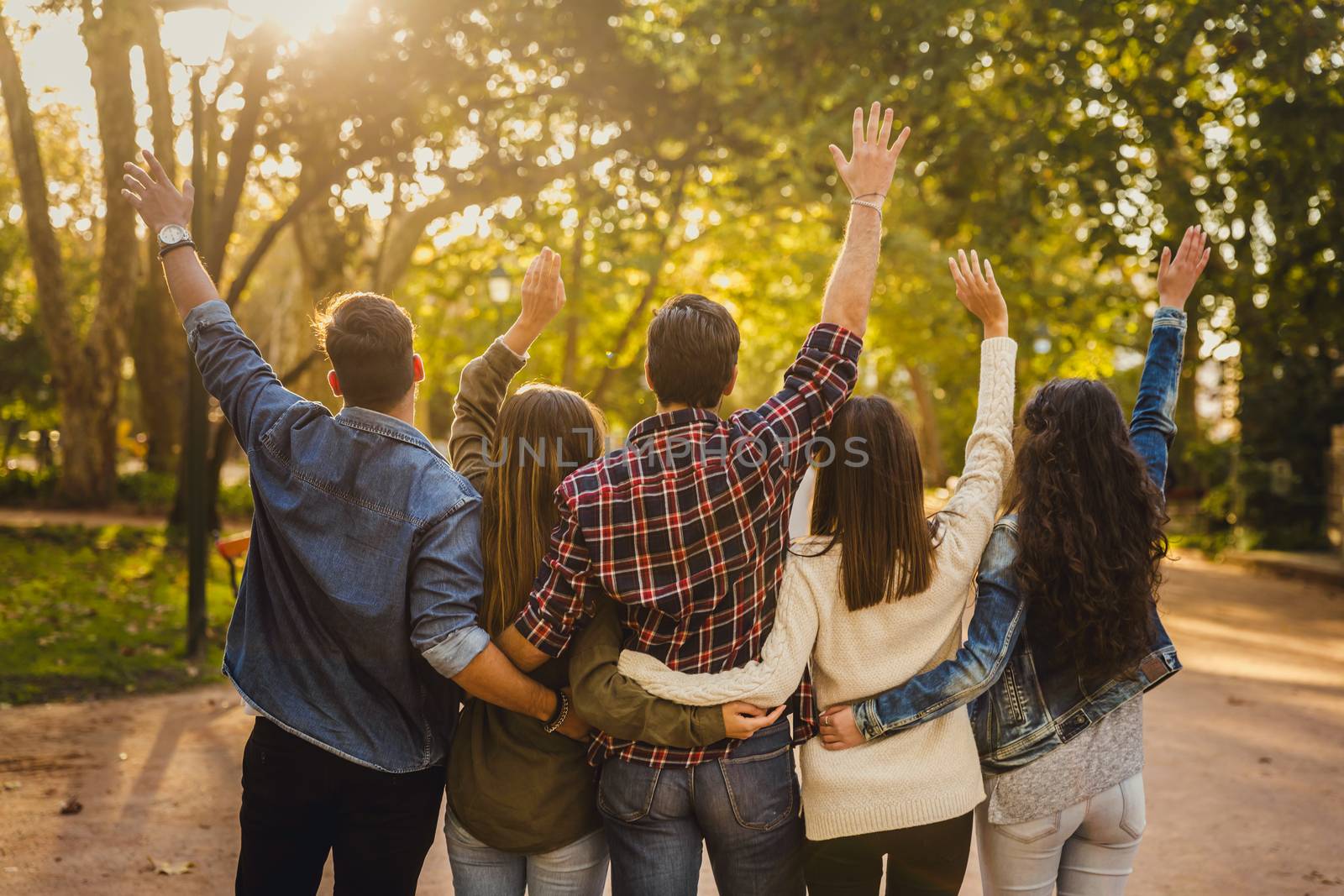 Group of friends in the park by Iko