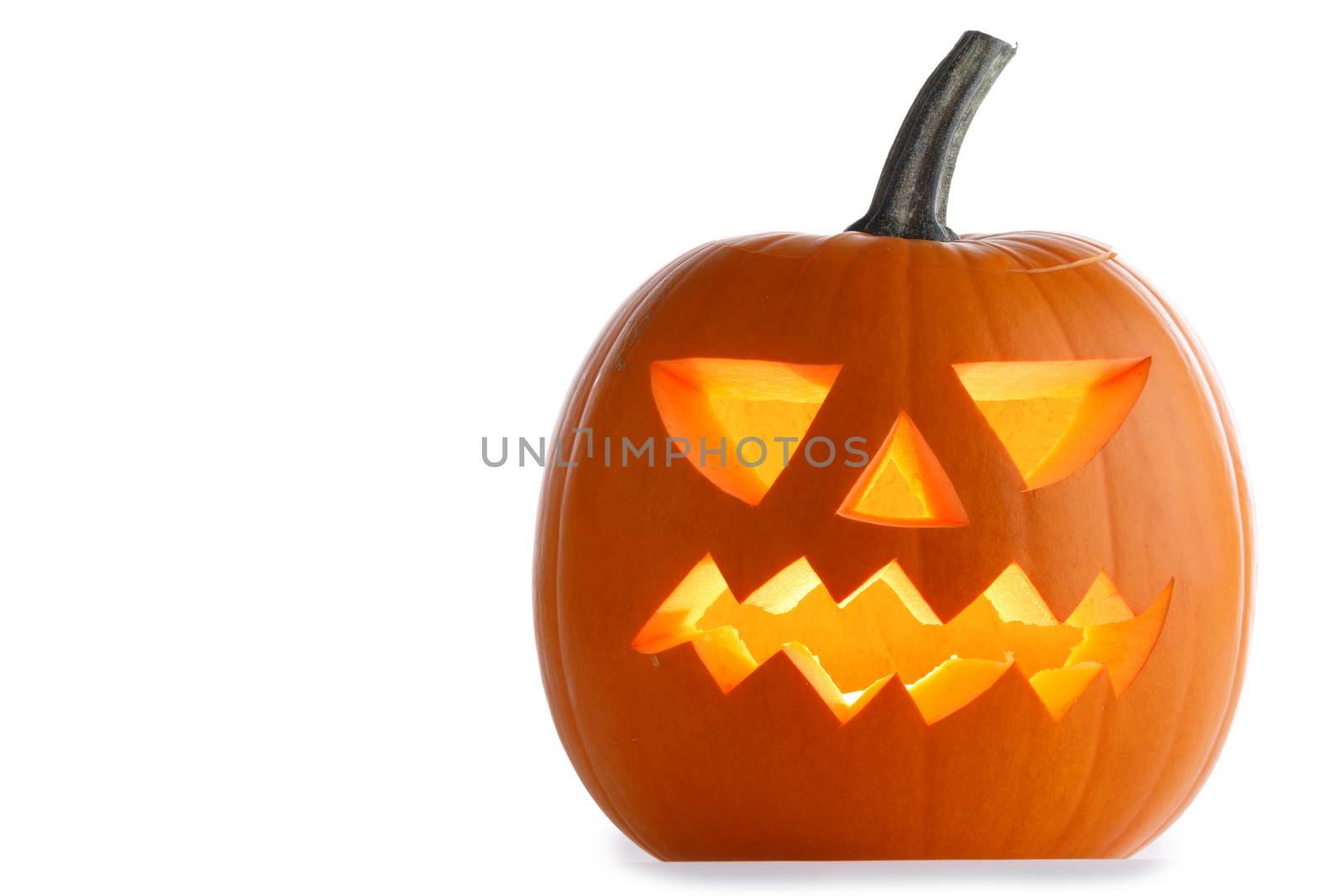 One Halloween Pumpkin isolated on white background