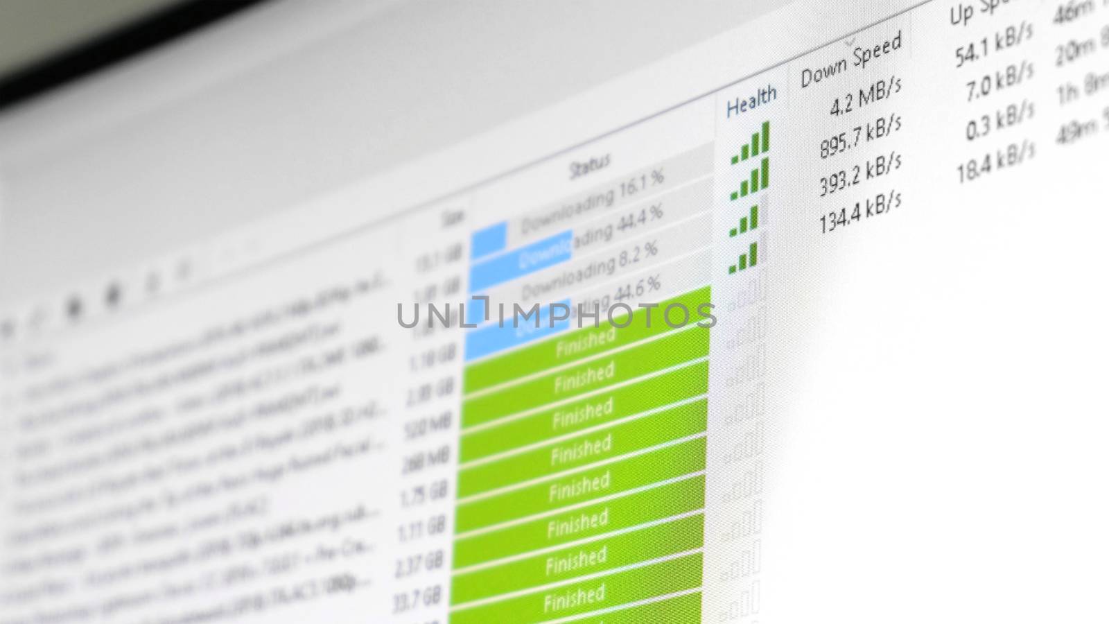 torrent download speed - software client is downloading multiple files .