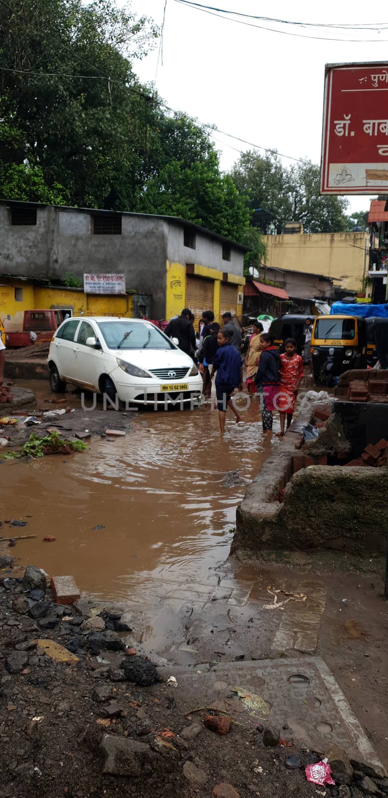 Pune, India - September 26, 2019: People roaming around when flo by thefinalmiracle