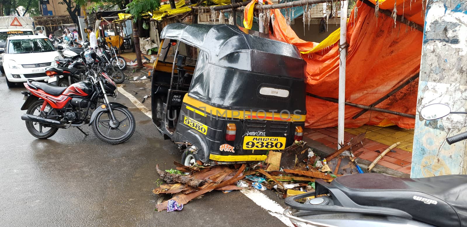 Pune, India - September 26, 2019: An autorickshaw or tuktuk dest by thefinalmiracle