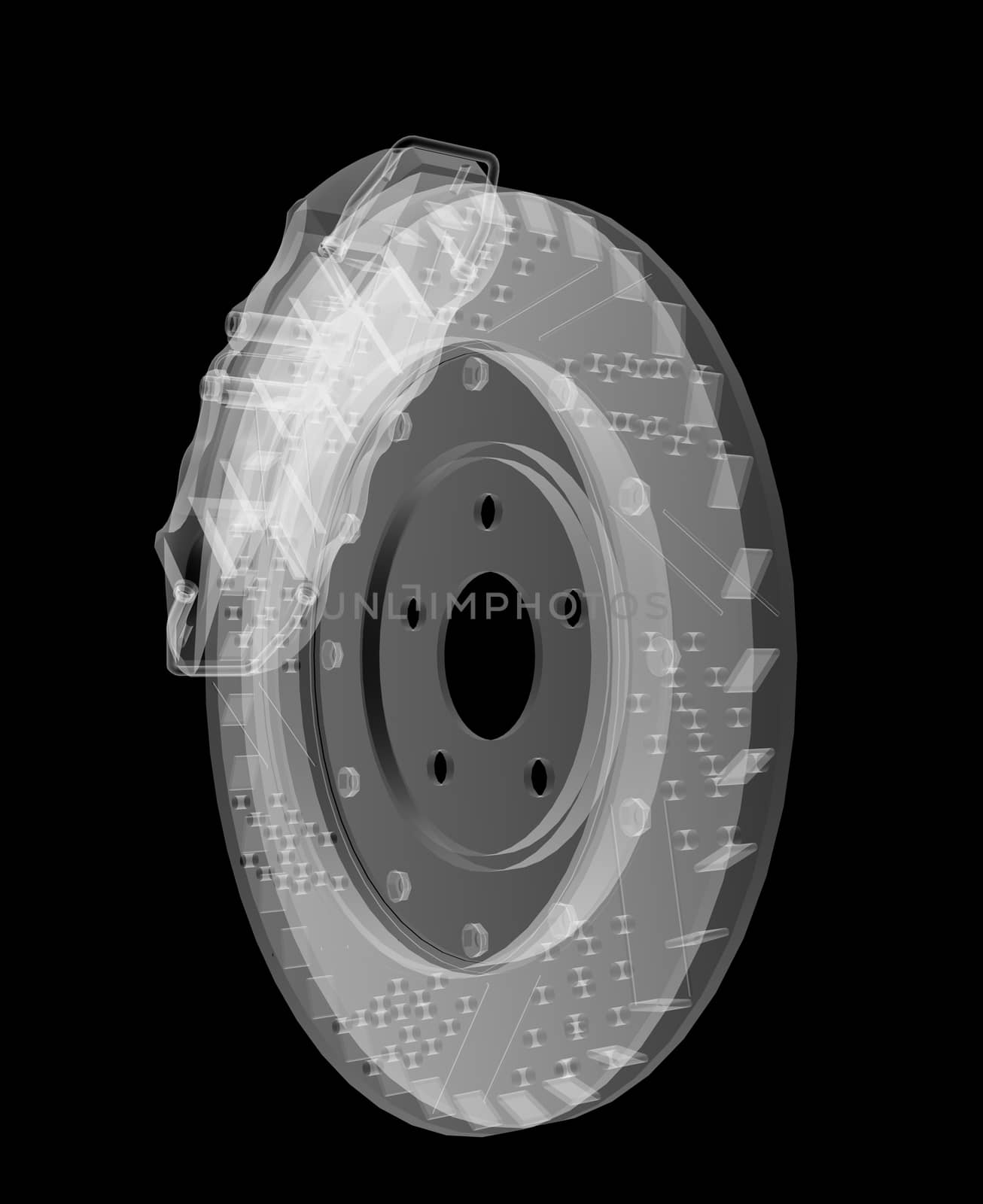 Brake disc and pads X-Ray style by cherezoff