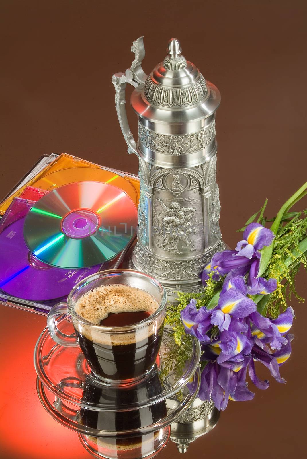 Still life with coffee in retro style