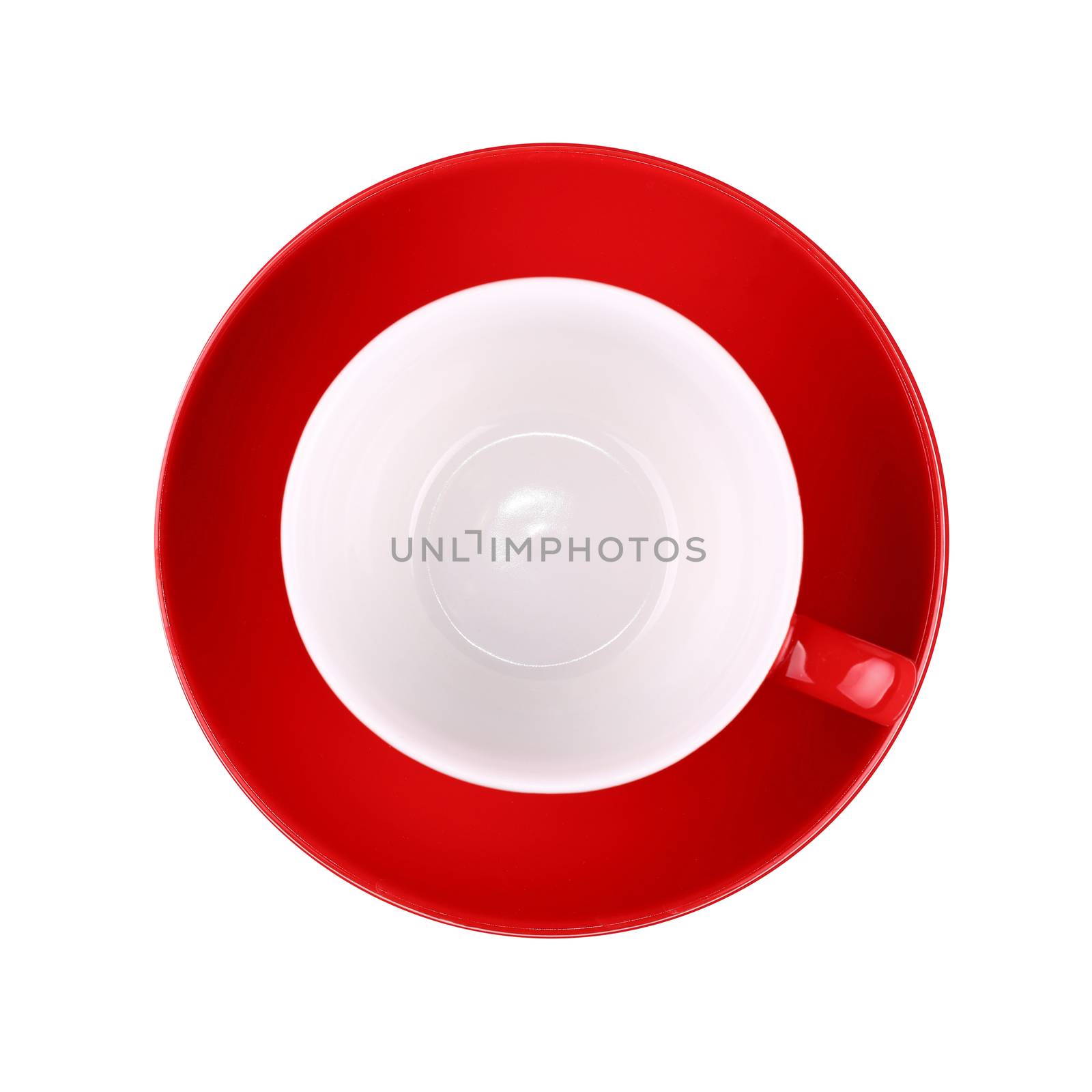 Empty red coffee or tea  cup isolated on white by BreakingTheWalls