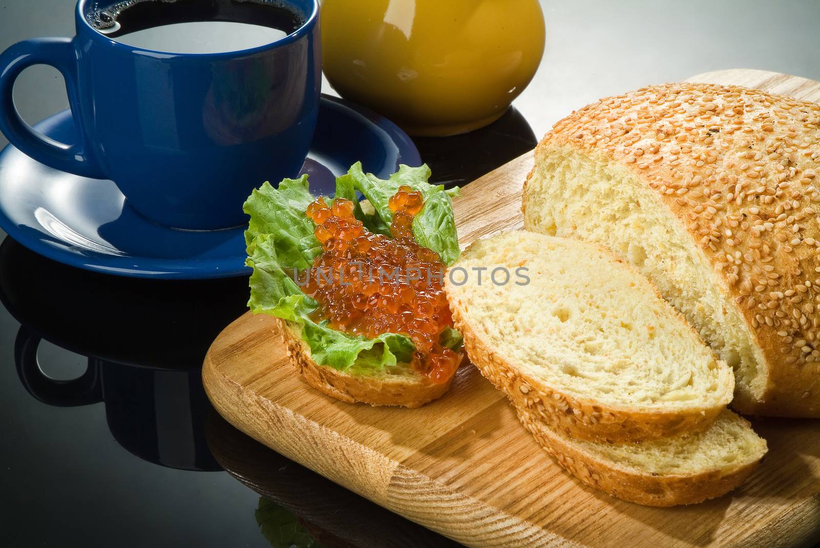 Different kinds of bread on a studio background