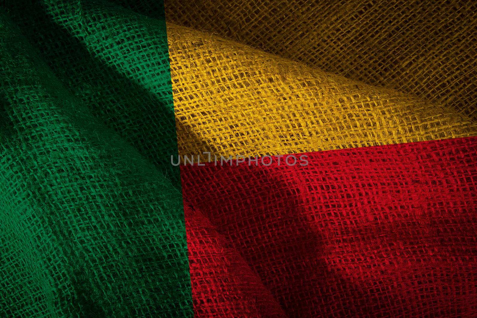 The state flag of coarse fabric Benin