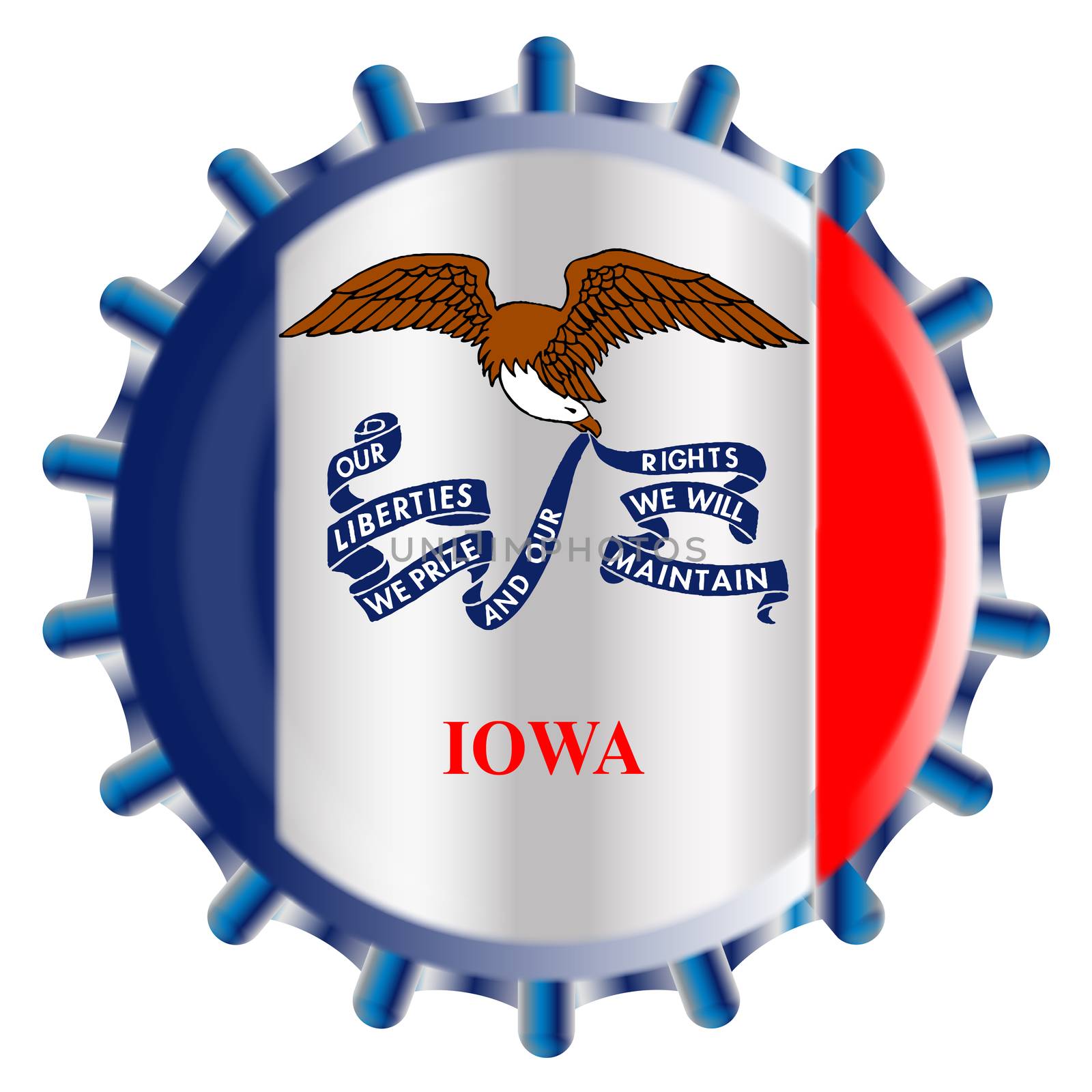 Iowa Bottle Cap by Bigalbaloo