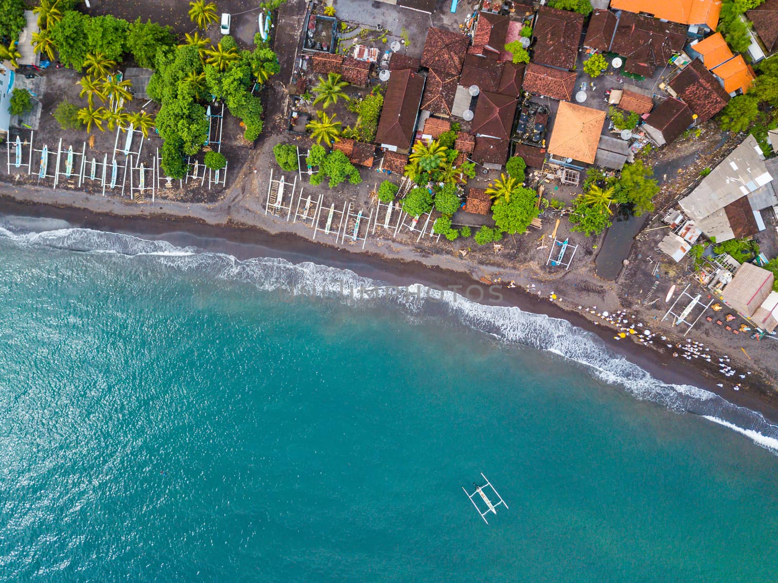 Aerial view of Amed beach in Bali, Indonesia by dutourdumonde