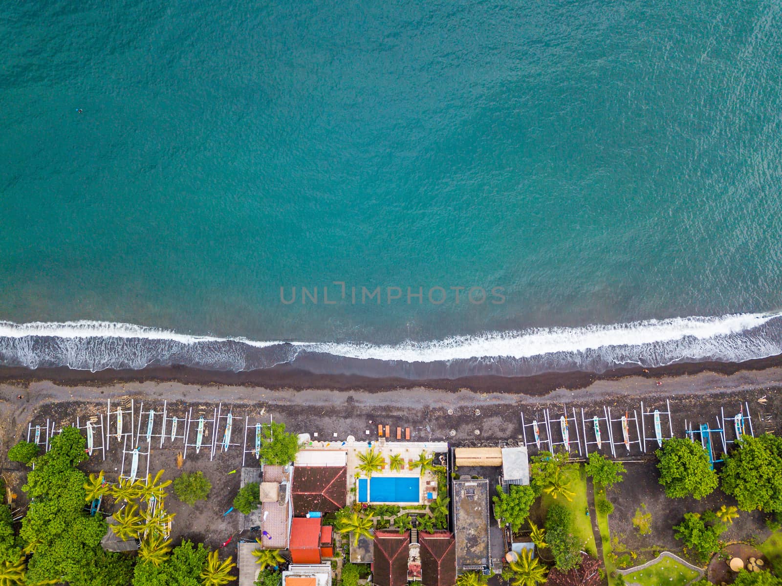Aerial view of Amed beach in Bali, Indonesia by dutourdumonde