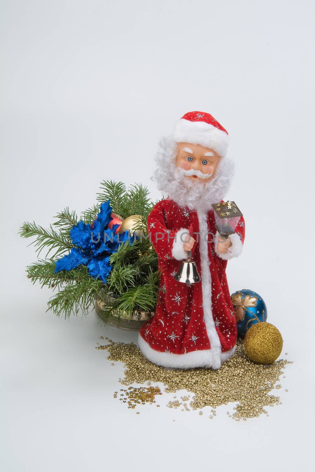 Santa Klaus statuette on a studio background