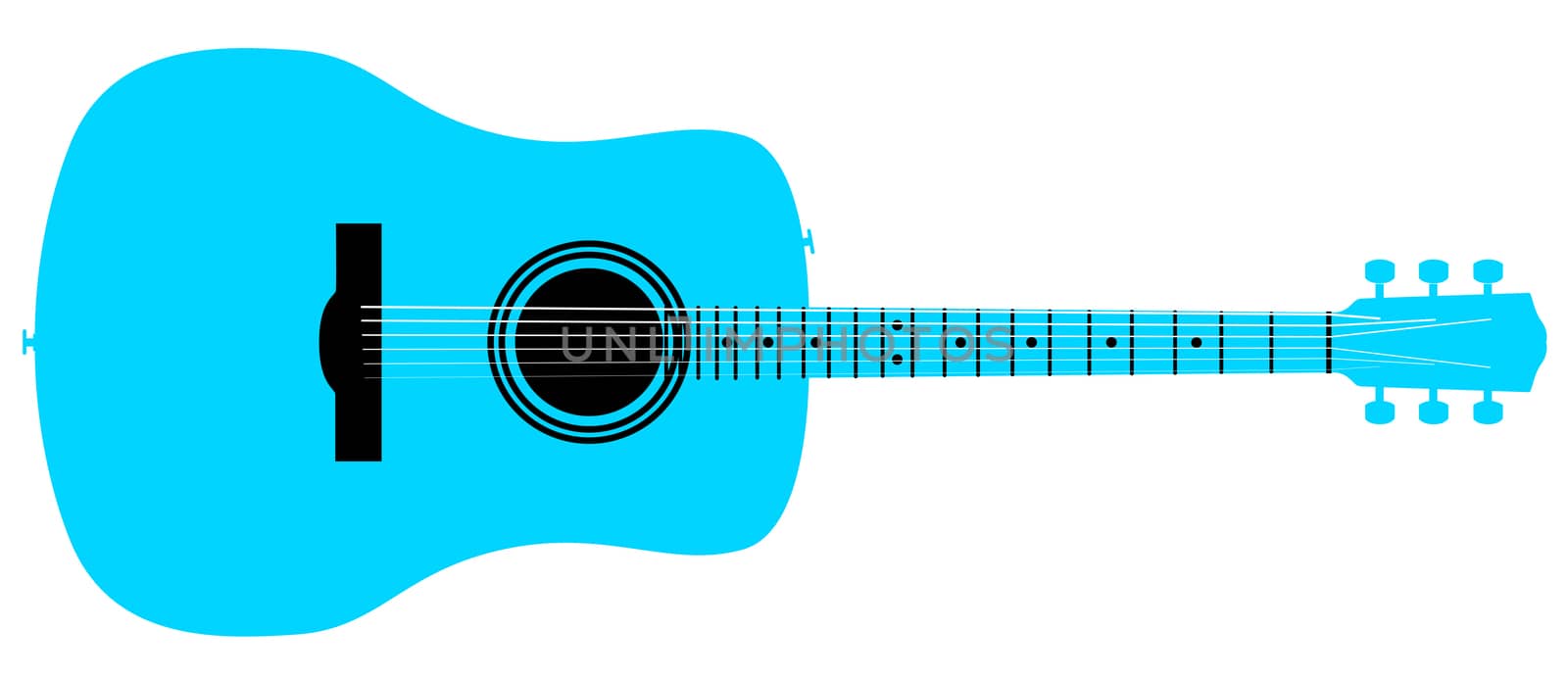 Blue Acoustic Guitar by Bigalbaloo