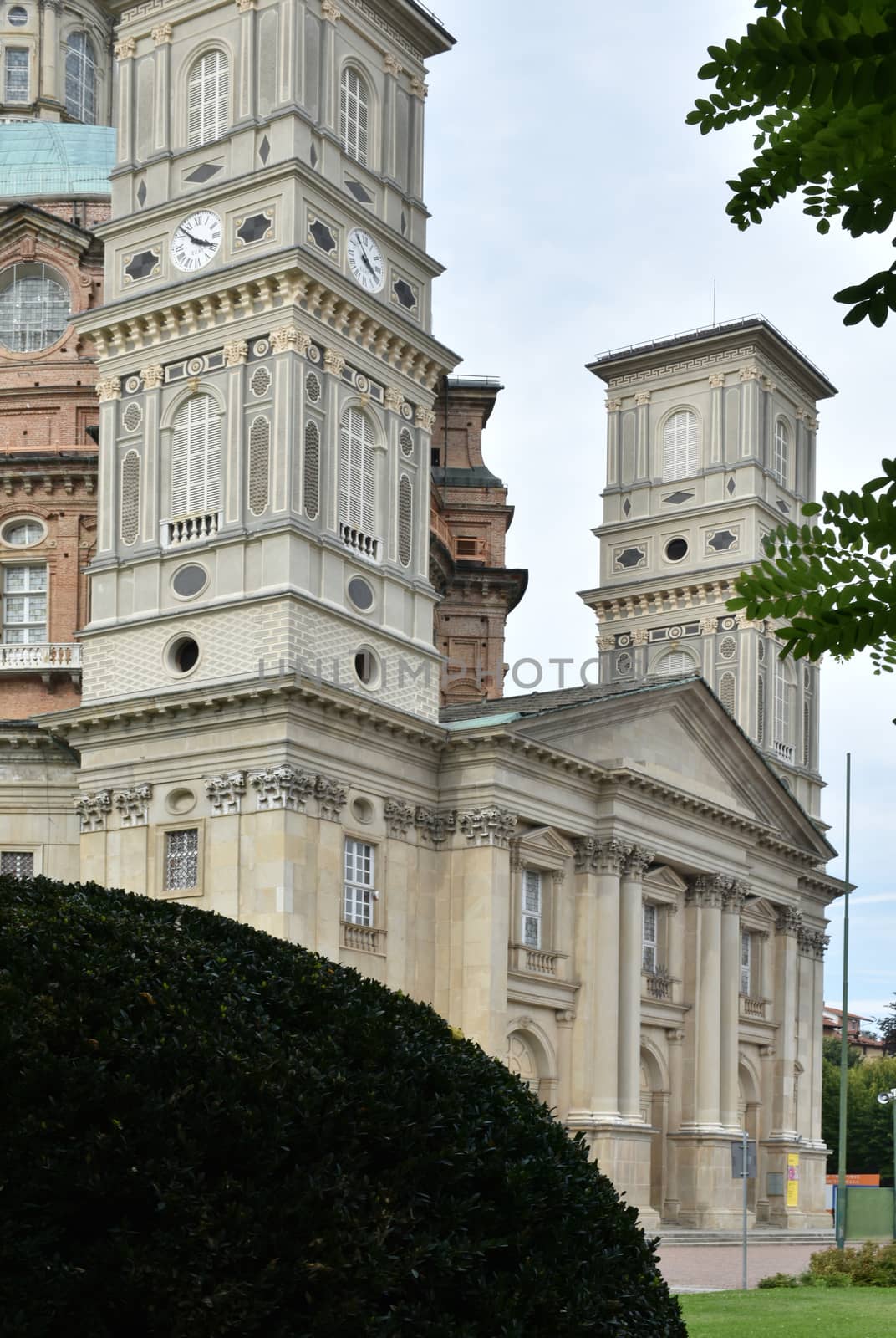 The photo represents a vertical view of the Sanctuary of Mondovi, Piedmont, Italy