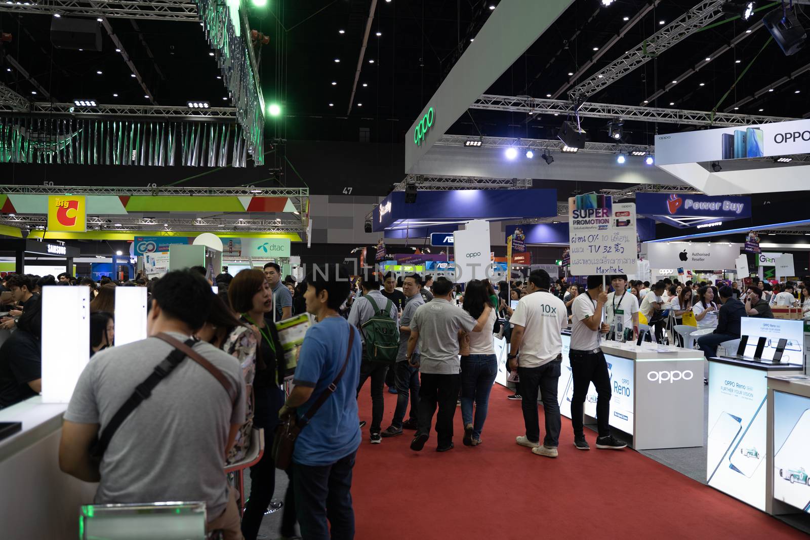 Bangkok, Thailand Oct 04, 2019 : Thailand Mobile Expo, Mobile phone Trade fair,a lot of people are here to buy smartphone during Oct 3-6, 2019 in Bangkok, Thailand. by peerapixs