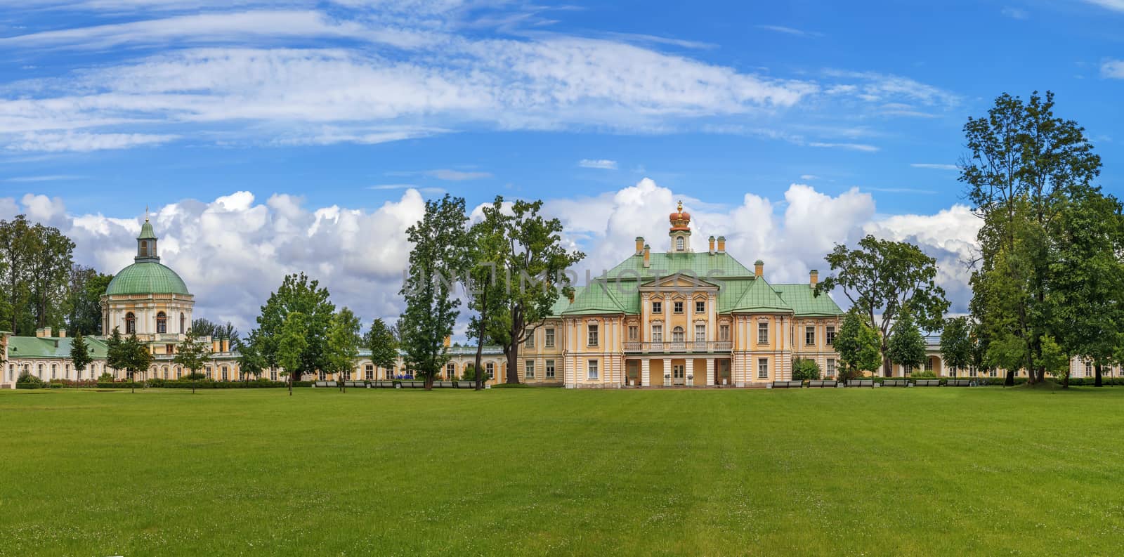 Grand Menshikov Palace was built from 1710 to 1727 in  Oranienbaum, Russia