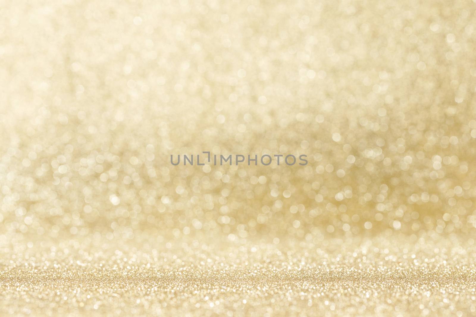 Shiny golden bokeh glitter lights abstract background, Christmas New Year party celebration concept